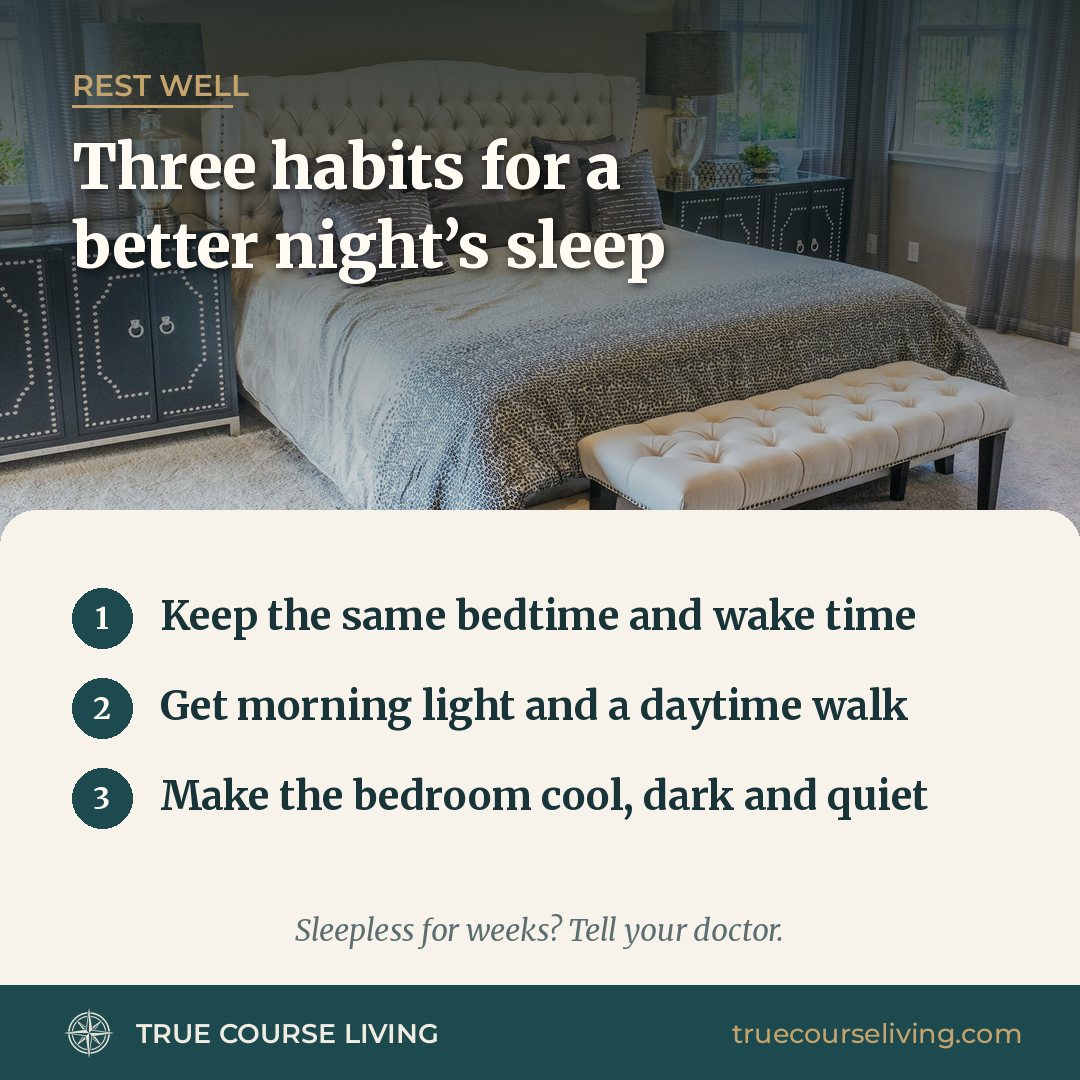 Tip card: Three Habits for a Better Night’s Sleep