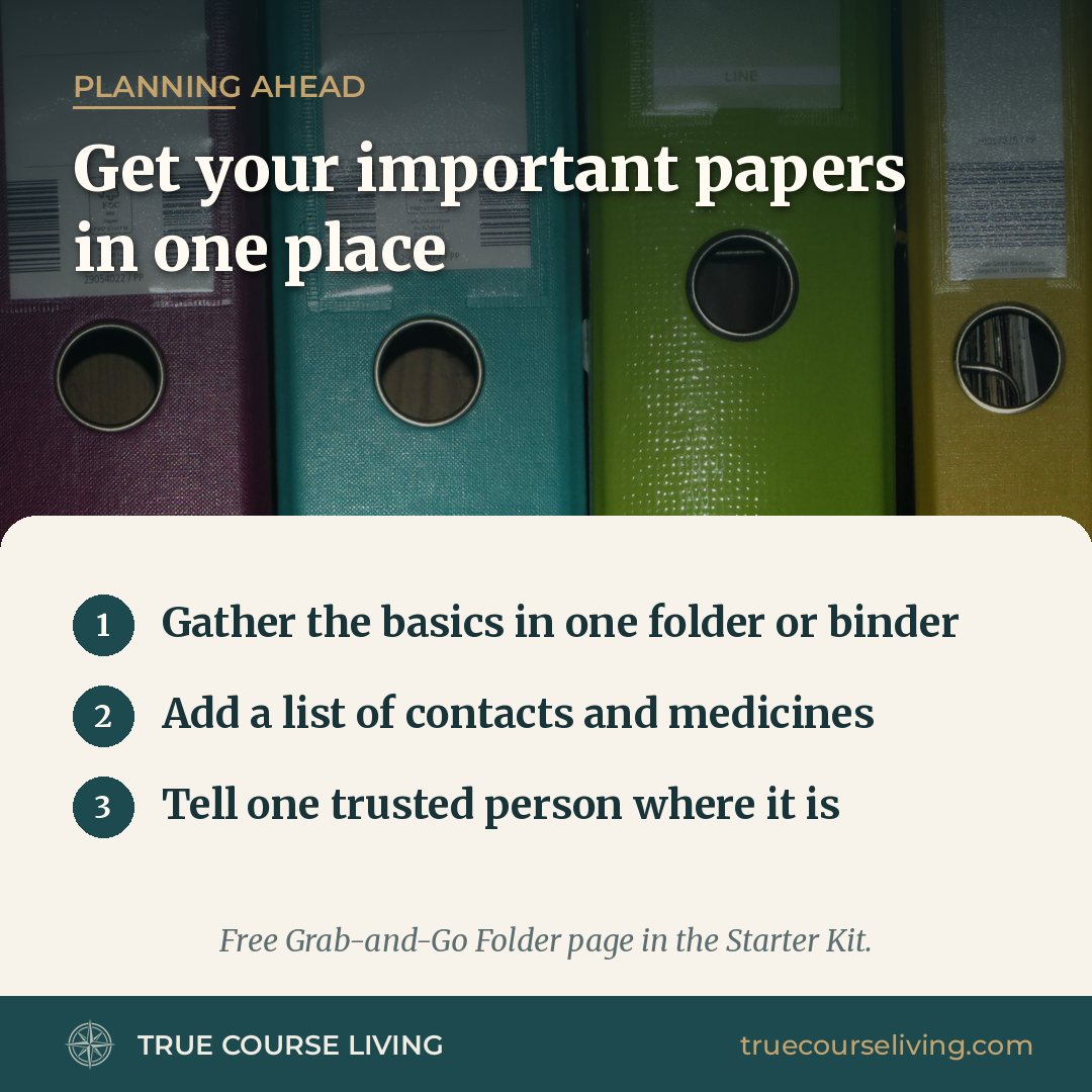 Tip card: Get Your Important Papers in One Place