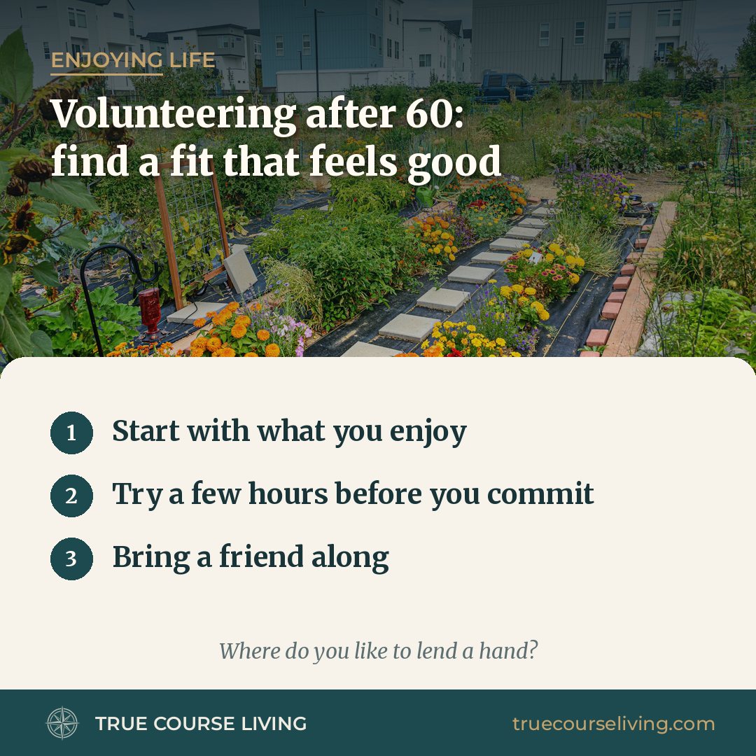 Tip card: Volunteering After 60: Find a Fit That Feels Good