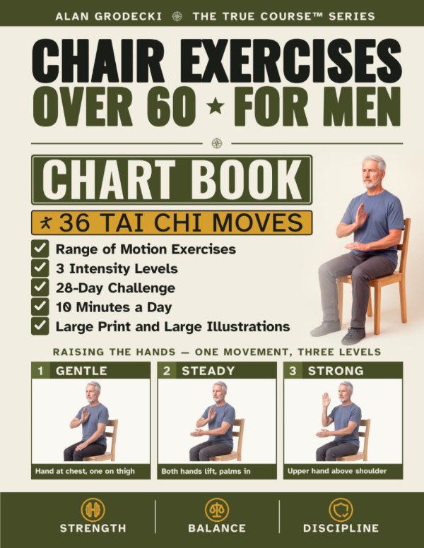 Cover of Chair Exercises Over 60 for Men by Alan Grodecki.
